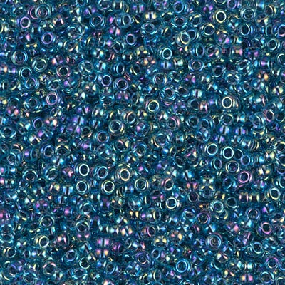 11-0339 - Aqua/Blue Inside Color Lined/Rainbow 10 grams