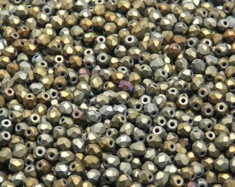 Jet Brown Iris Matte Faceted 3mm