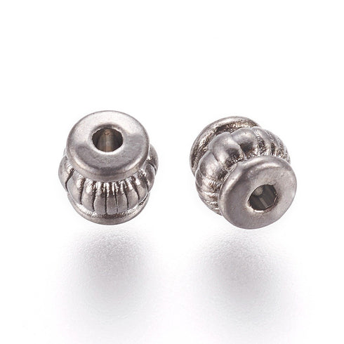 Tibetan Style Spacer Barrel Gunmetal 5mm 12pc