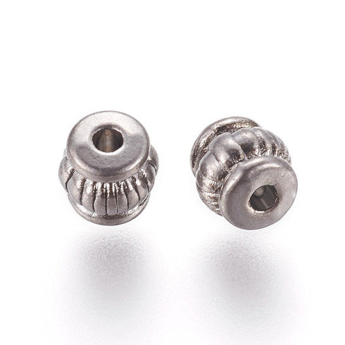Tibetan Style Spacer Barrel Gunmetal 5mm 12pc