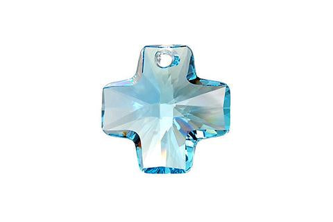 Cross Pendant Aquamarine 20mm 1pc