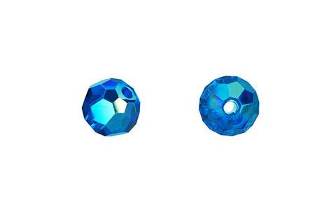 Faceted Round Capri Blue (AB) 8mm 4pc
