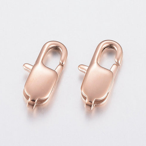 Stainless Steel Lobster Clasp Rose Gold 15X7mm 5pc