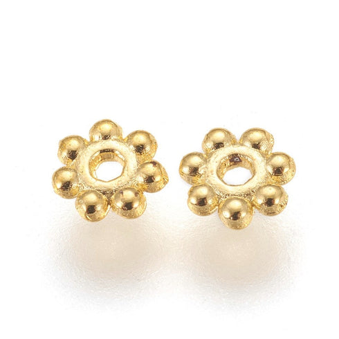 Alloy Daisy Spacers Gold Color 25pc