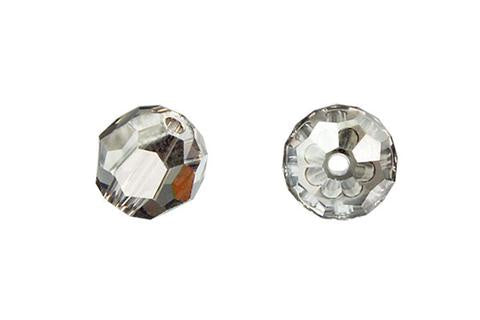 Faceted Round Black Diamond (Satin) 8mm 4pc