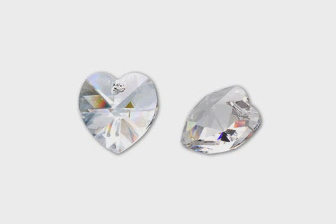 Heart Pendant Crystal 14mm 2pc