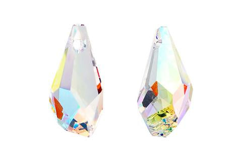 Polygon Drop Crystal (AB) 17mm 2pc