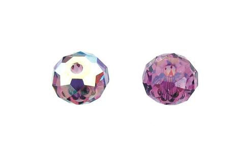 Rondelle Amethyst AB 8mm 4pcs