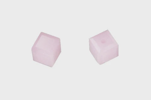 Cube Rose Alabaster 4mm 12pc