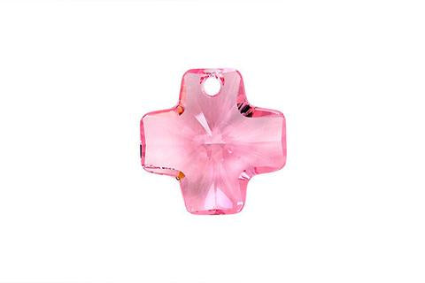 Cross Pendant Light Rose 20mm 1pc