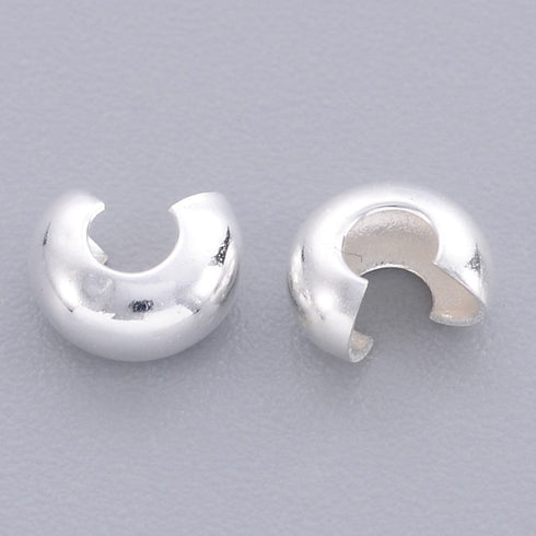 Silver Color Crimp Cover 3.2mm 24pc