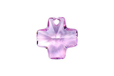 Cross Pendant Light Amethyst 20mm 1pc