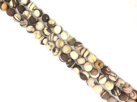 Matte Zebra Jasper Round Beads 8mm