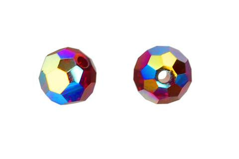 Faceted Round Siam (AB2X) 6mm 8pc