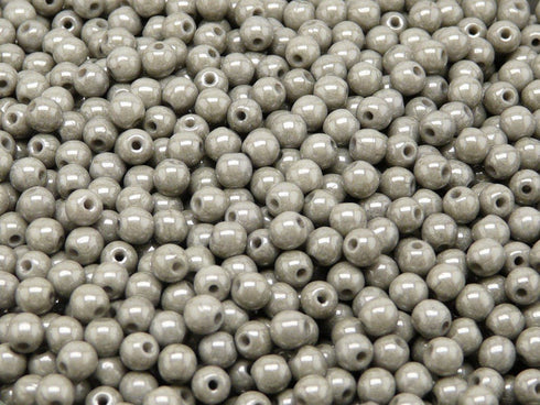 Opaque Grey Ceramic Look Round 4mm