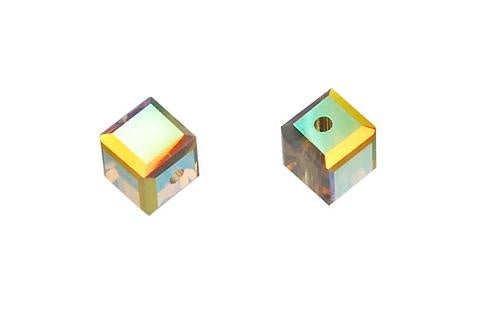 Cube Light Grey Opal (AB) 4mm 12pc