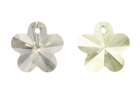 Flower Pendant Crystal (Silver Shade) 14mm 2pc