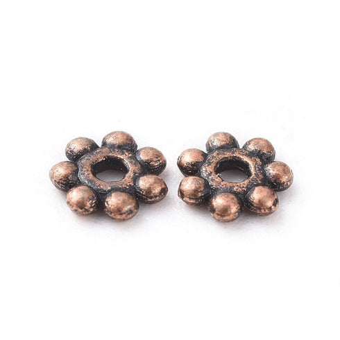Alloy Daisy Spacers Antique Copper 25pc