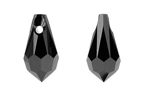 Briolette Pendant Jet 9X5mm 4pc