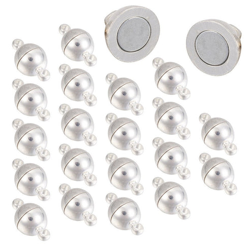 Brass Magnetic Clasp Silver Color 16X10mm 6pc