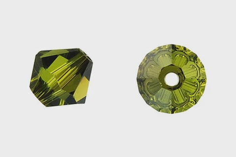 Bicone Olivine (Satin) 6mm 12pcs