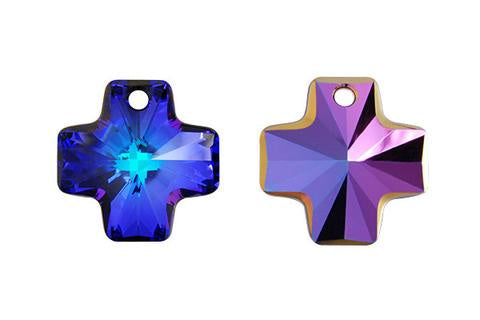 Cross Pendant Crystal (Heliotrope) 20mm 1pc