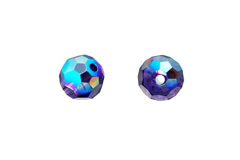 Faceted Round Purple Velvet (AB) 8mm 4pc