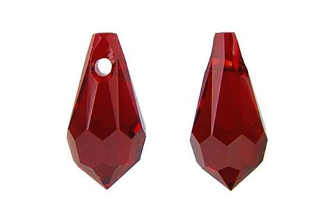 Briolette Pendant Siam 7X4mm 4pc