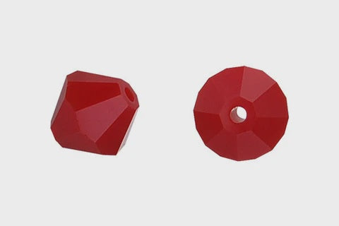 Bicone Dark Red Coral 8mm 8pcs