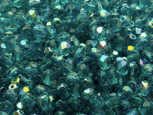 Green Aquamarine AB Faceted 5mm