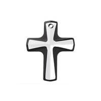 Cross Pendant Crystal (Cosmo Jet) 38X29mm 1pc