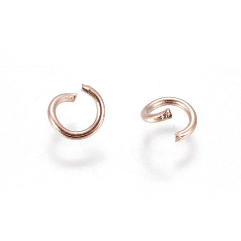 Stainless Steel Open Ring Rose Gold 20ga 5mm 24pc