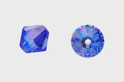 Bicone Sapphire (AB) 8mm 8pcs