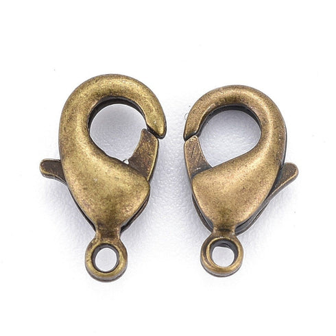 Lobster Clasp Antique Brass 10X5X3mm 6pc