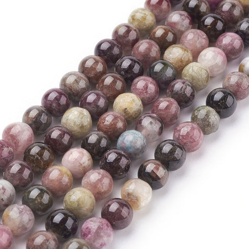 Natural Tourmaline Round Beads 8mm (1/2 strand)