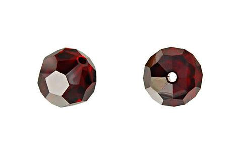 Faceted Round Siam (Satin) 8mm 4pc