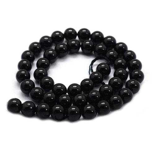 Black Tourmaline Round Beads 4mm