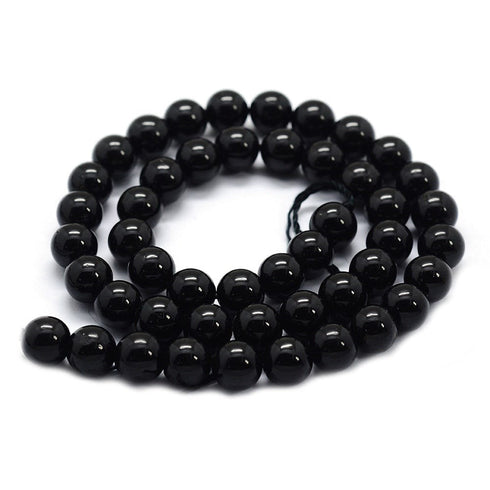 Black Tourmaline Round Beads 4mm