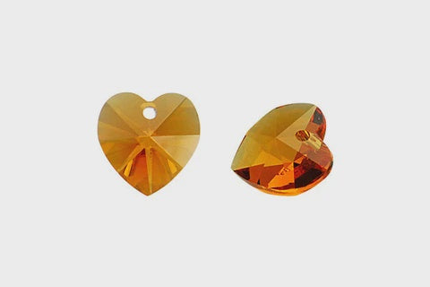 Heart Pendant Topaz 14mm 2pc