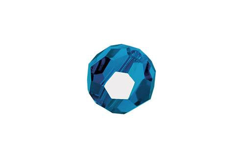 Faceted Round Capri Blue (Satin) 10mm 2pc