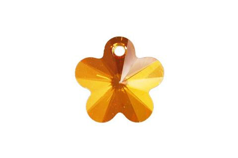 Flower Pendant Crystal (Copper) 12mm 4pc