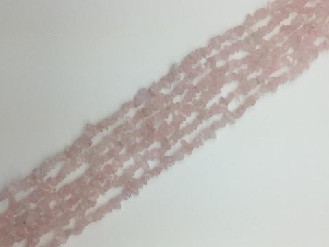 Rose Quartz Chips 36 Inch 5X8mm