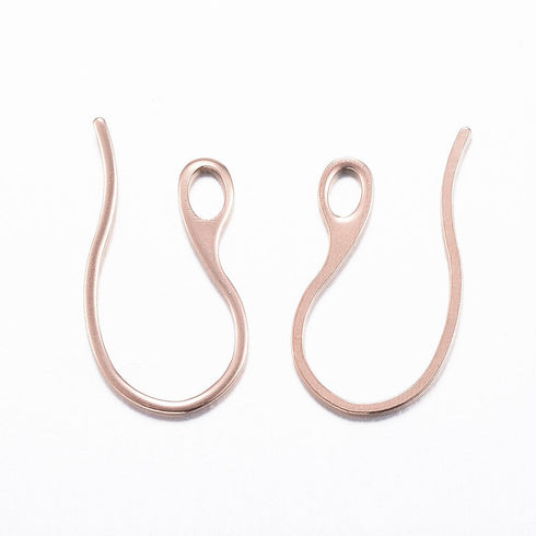 Stainless Steel Ear Wire Rose Gold 6pc