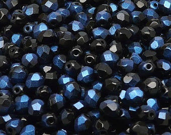 Jet Dark Blue Rutil Faceted 6mm