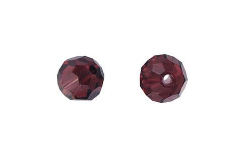 Burgundy Faceted Round 8mm 4PC