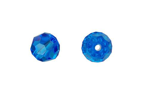 Faceted Round Capri Blue 10mm 2pc