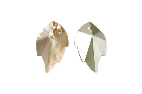 Leaf Pendant Crystal (Golden Shadow) 32X20mm 1pc