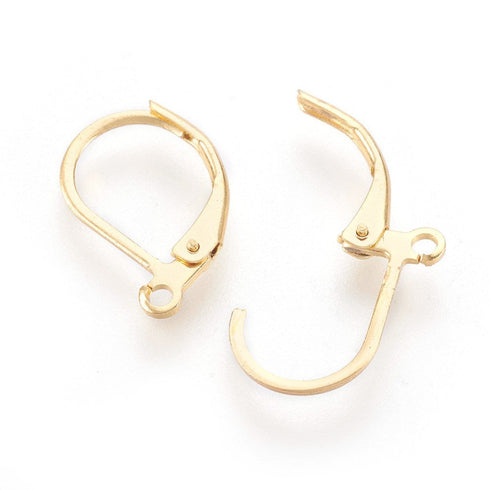 Leverback Earrings Gold Color Stainless Steel