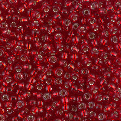 6-0011 - Dark Red Transparent/Silver Lined 10 grams