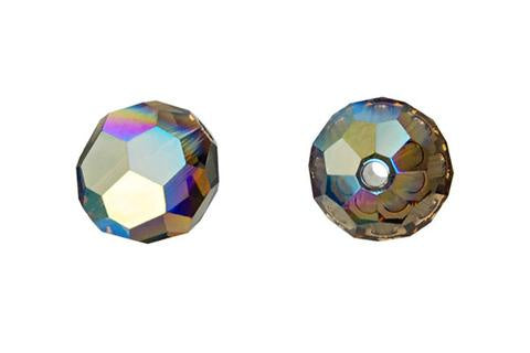 Faceted Round Smoky Quartz (AB) 8mm 4pcs